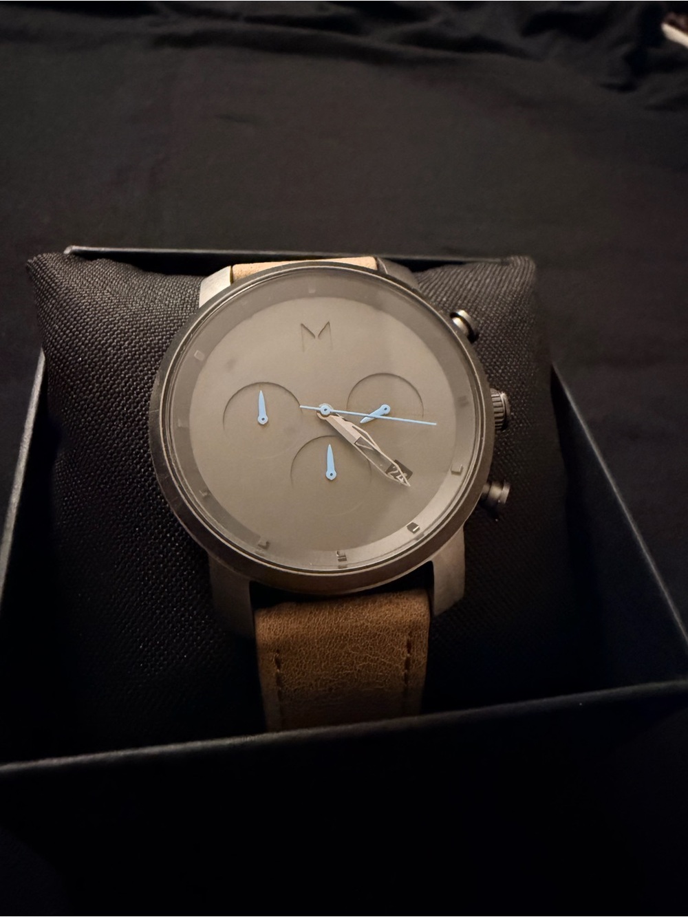 MVMT Men’s Chrono 40 Tan Leather Strap Watch - Gray Dial - Picture 3 of 12